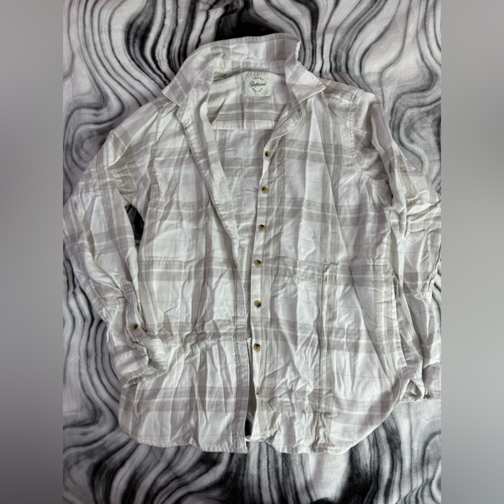 Girlfriend Collective White Plaid Shirt
